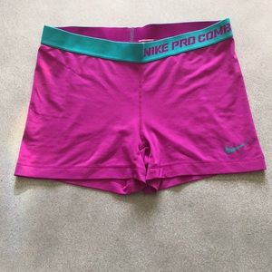 Purple Nike Pro Combat Athletic Shorts L